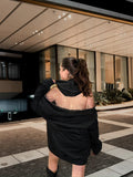 Urban Luxe Rhinestone Mesh Back Oversized Hoodie